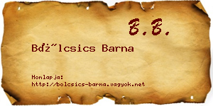 Bölcsics Barna névjegykártya